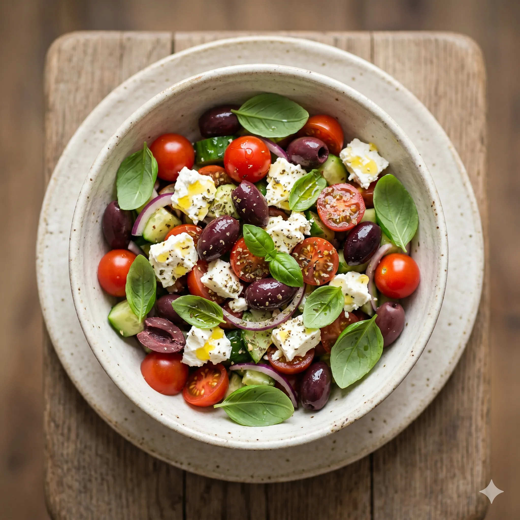 Mediterranean diet with Greek salad for anti-inflammatory eating