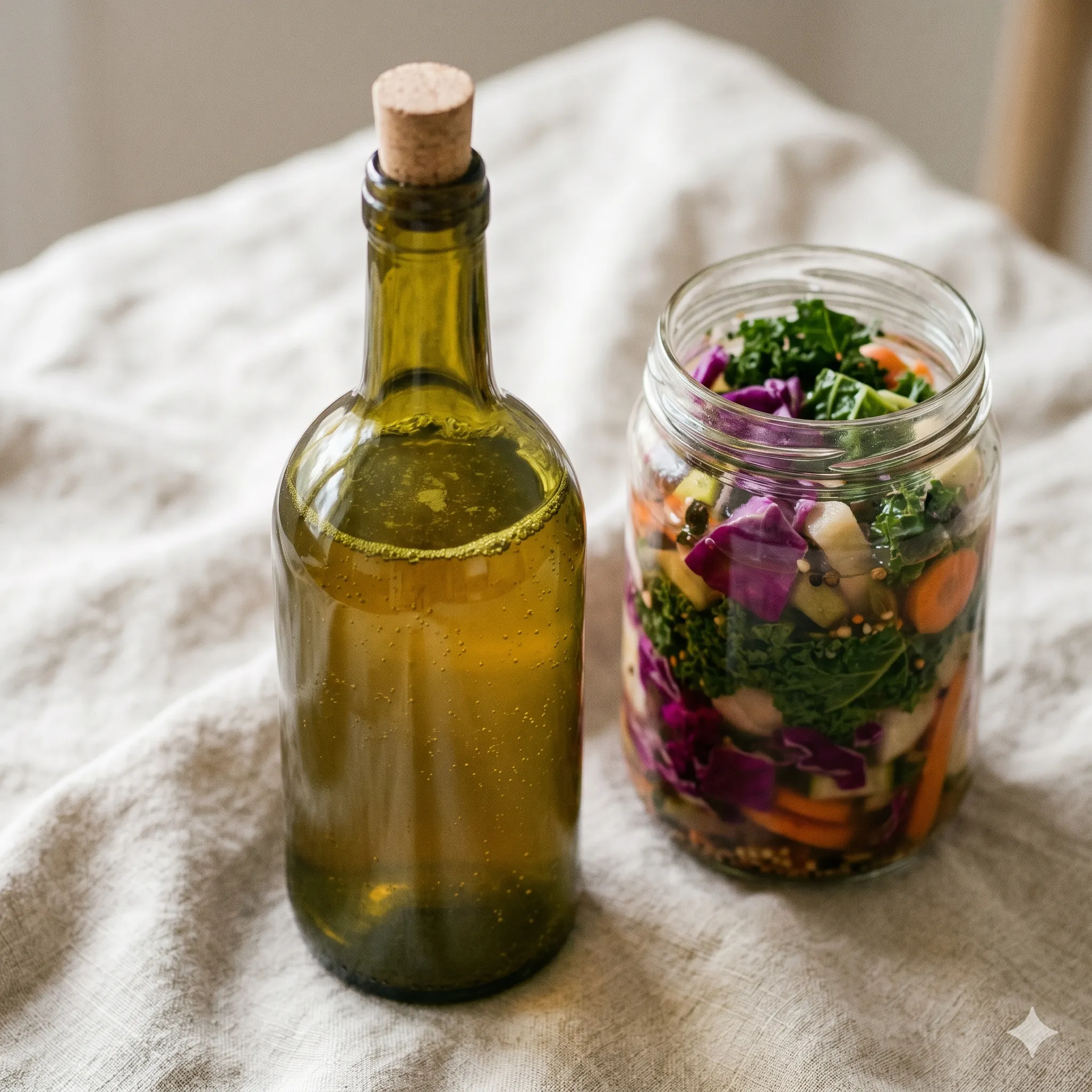 Fermented foods and olive oil for gut health